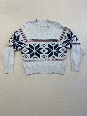 Abercrombie & Fitch Fair Isle Snowflake Knit Sweater XS Oversized